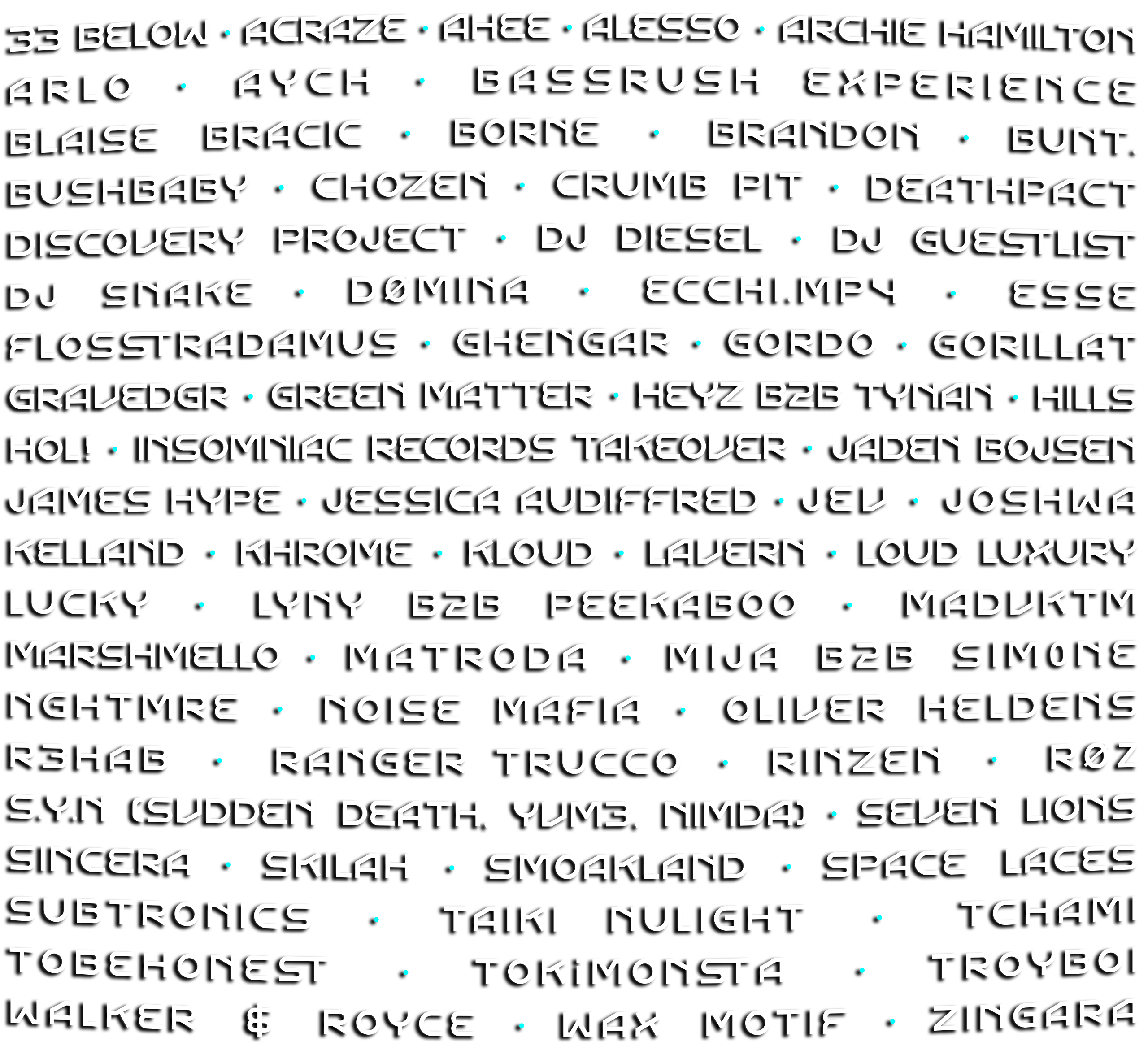 Official Countdown NYE 2026 artist lineup poster