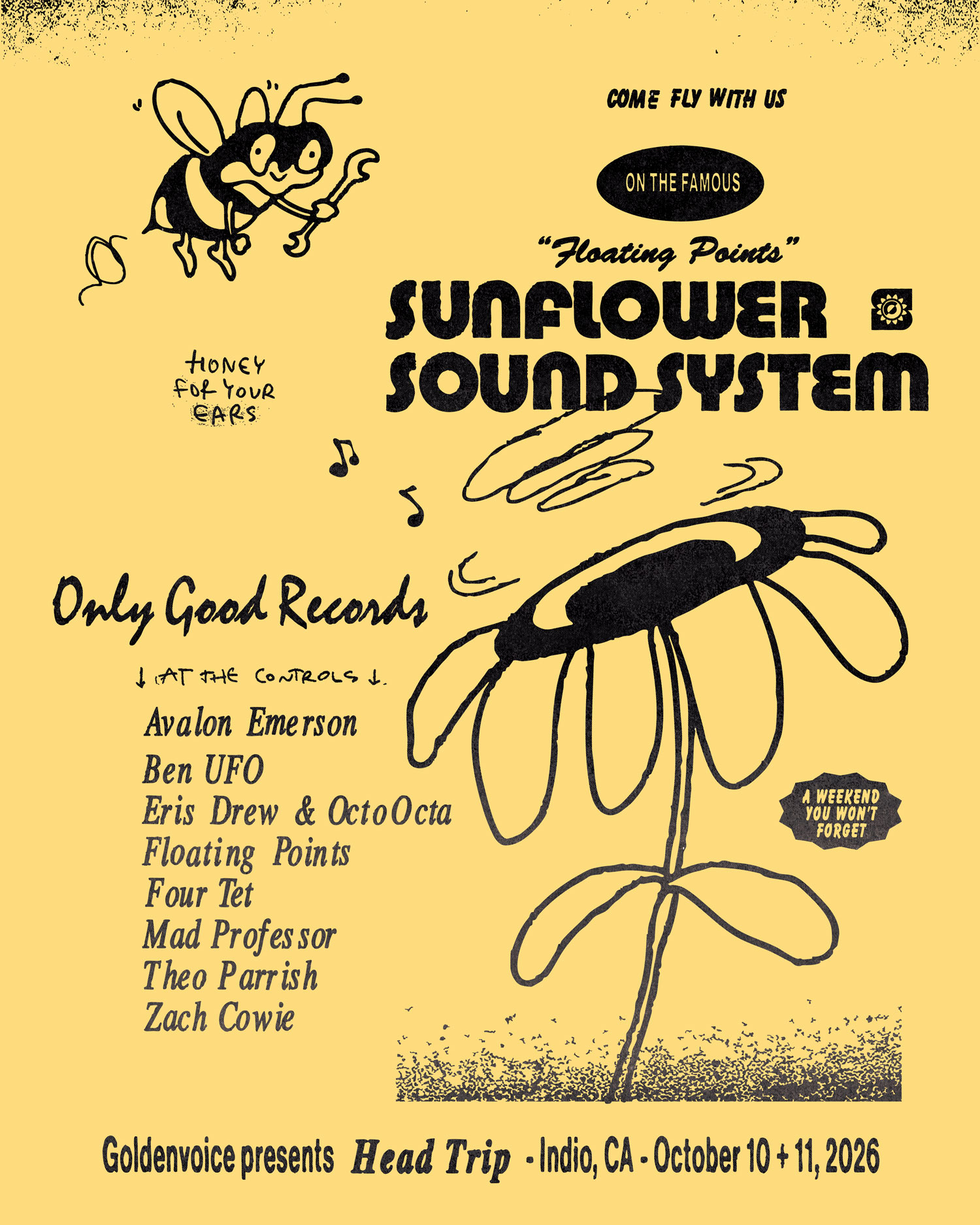 Official Head Trip 2026 sunflower artwork