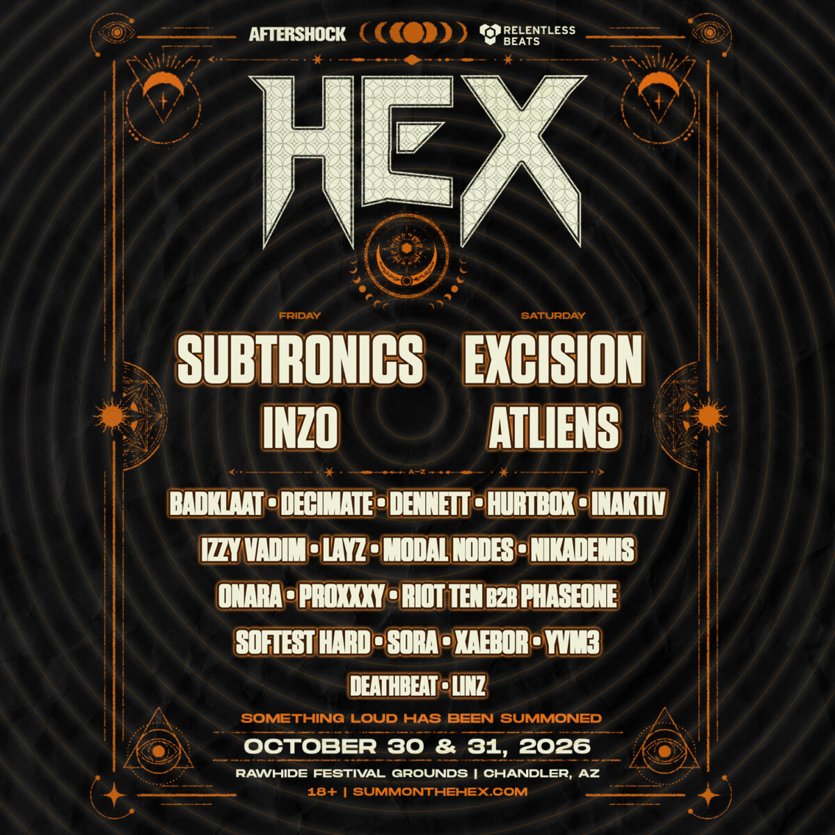 Official HEX 2026 announced lineup poster